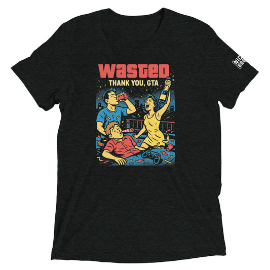 Wasted, Thanks GTA T-Shirt- funny tshirt by Niche Goods