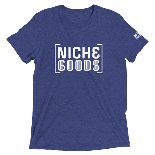 NICHE GOODS White Barcode Logo Shirt- funny tshirt by Niche Goods