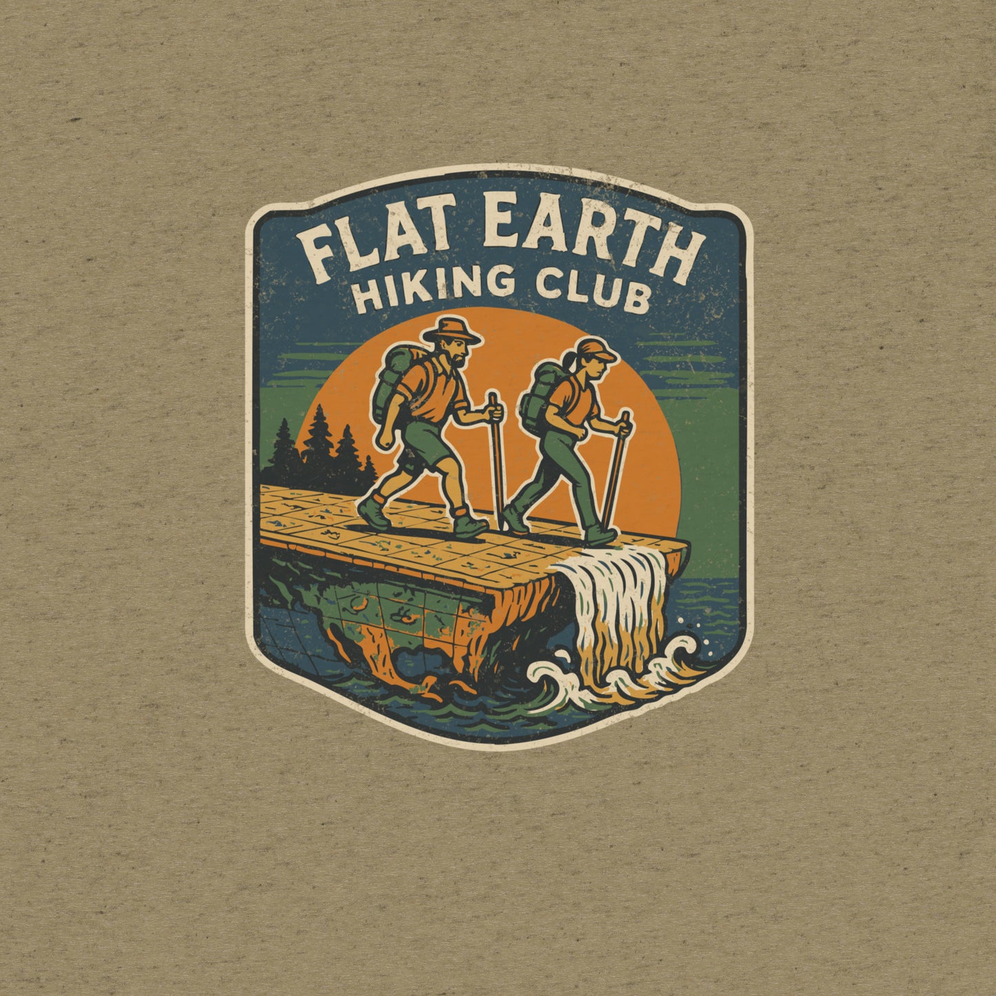 Flat Earth Hiking Club T-shirt- funny tshirt by Niche Goods