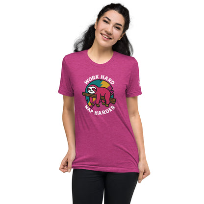 Work Hard, Nap Harder Sloth T-Shirt- funny tshirt by Niche Goods