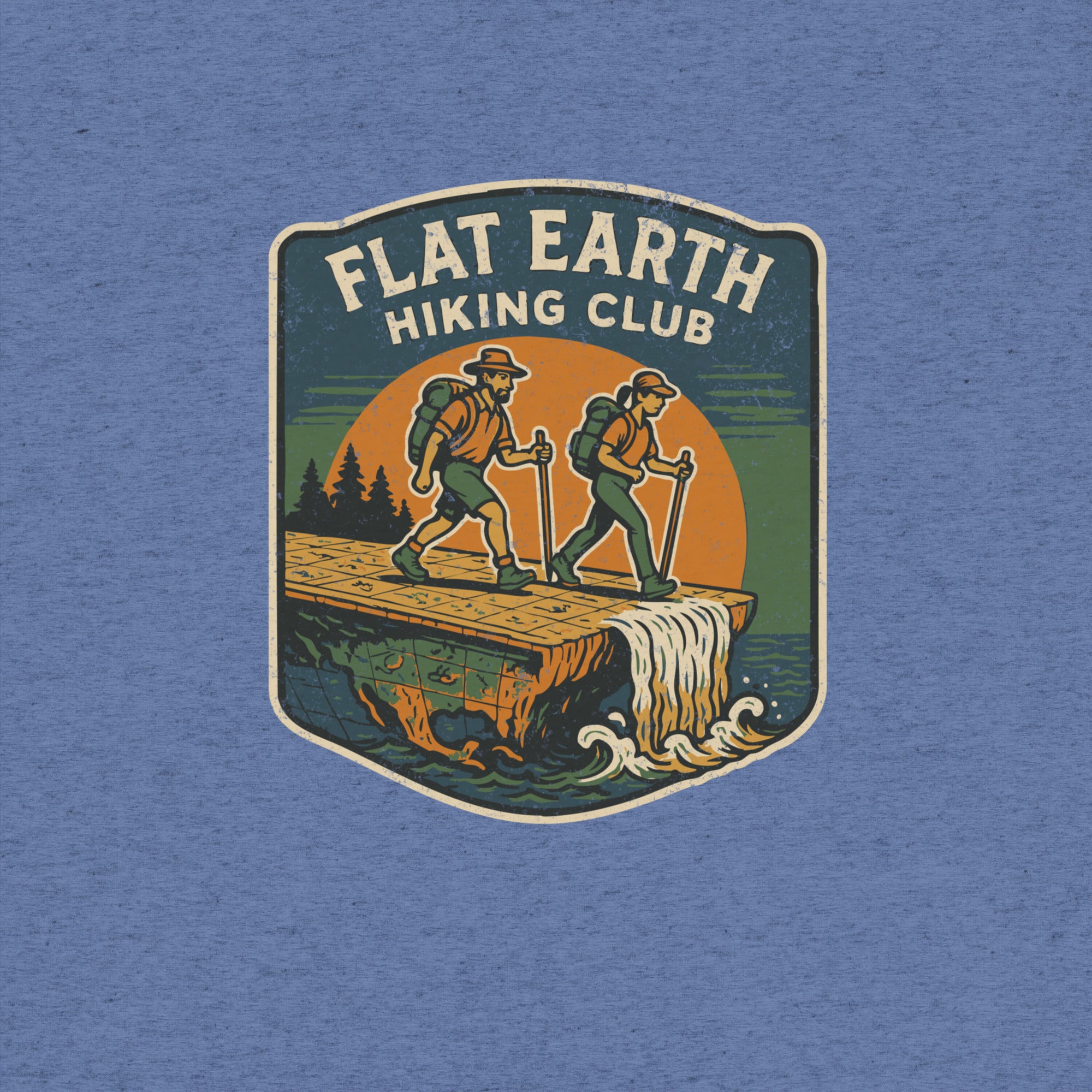 Flat Earth Hiking Club T-shirt- funny tshirt by Niche Goods