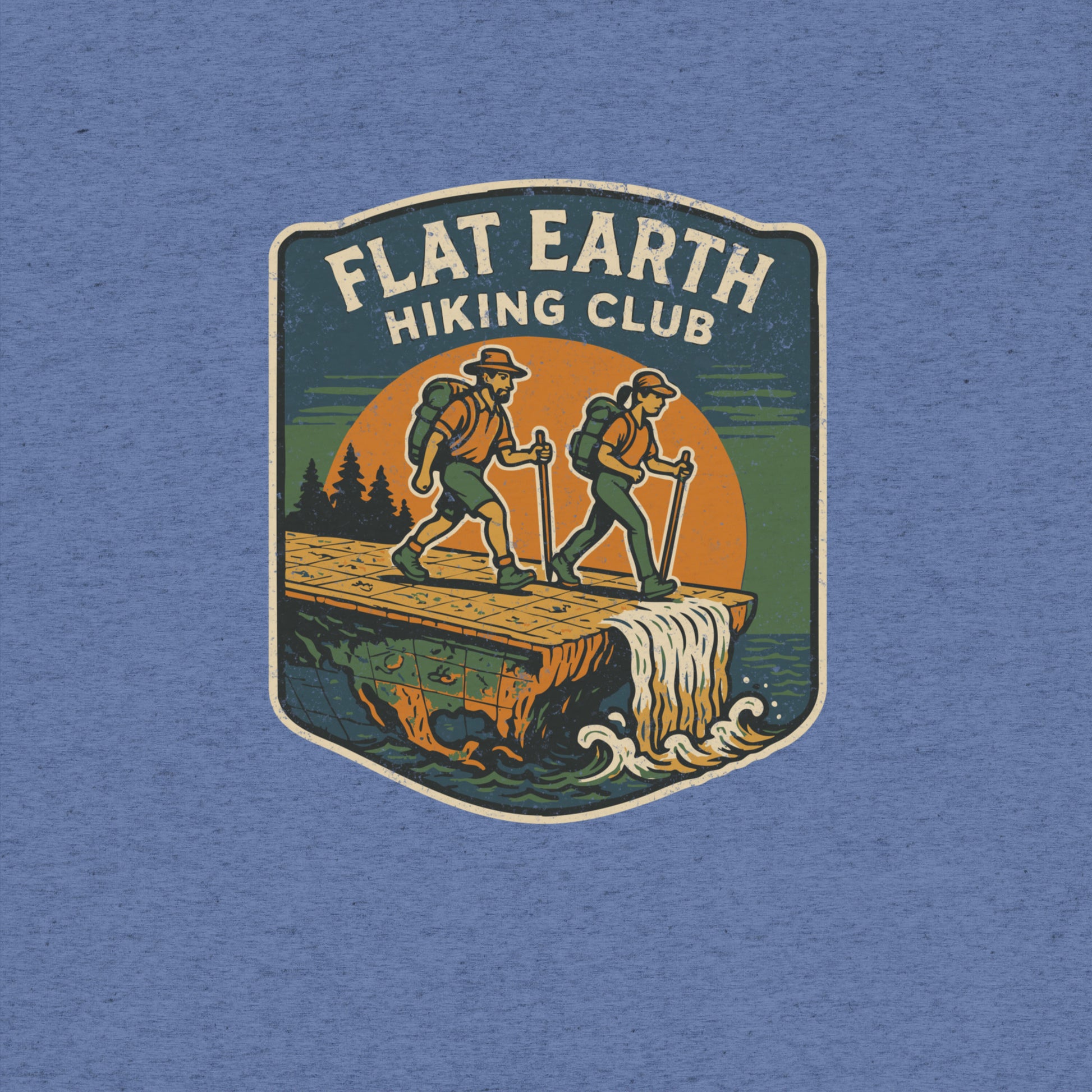 Flat Earth Hiking Club T-shirt- funny tshirt by Niche Goods