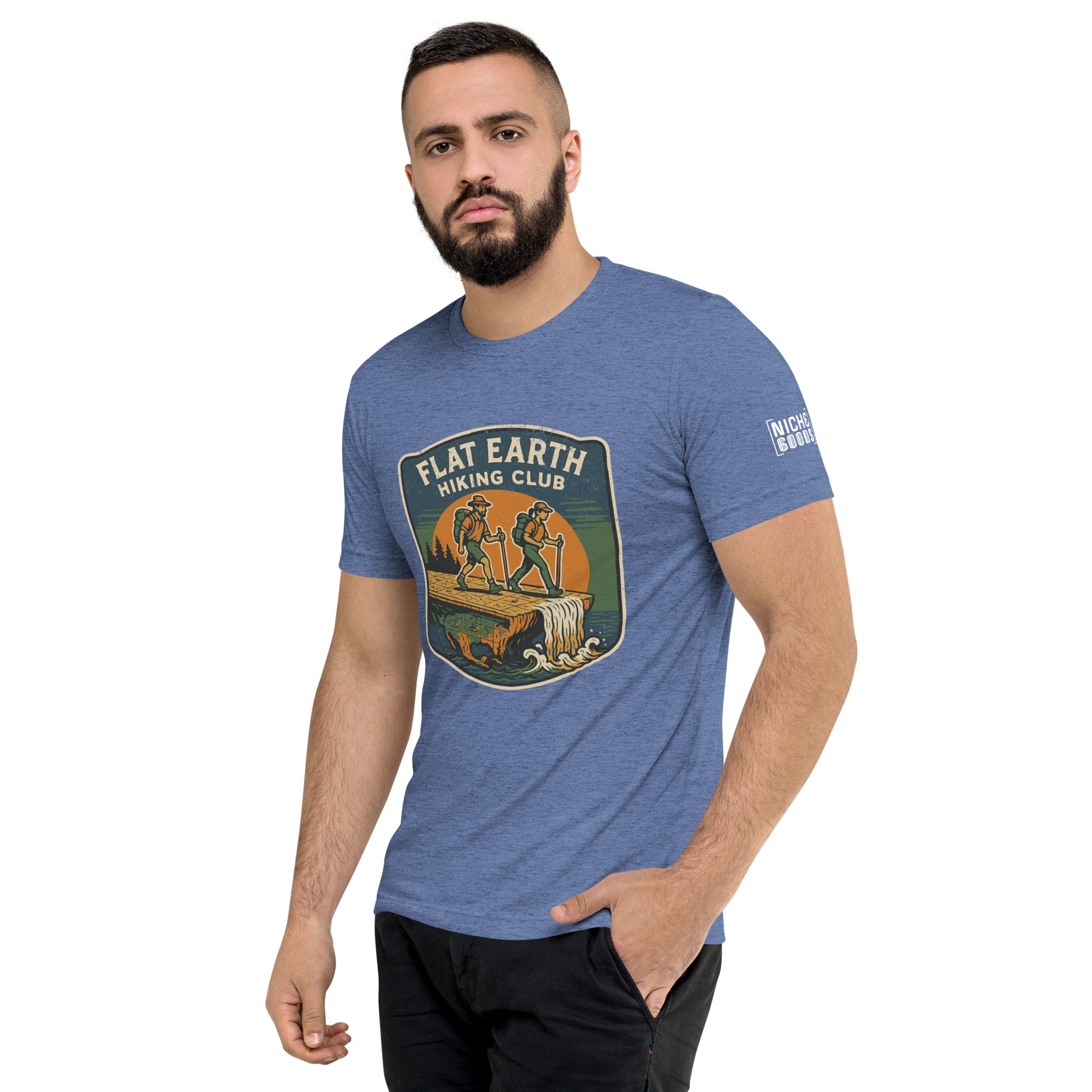 Flat Earth Hiking Club T-shirt- funny tshirt by Niche Goods