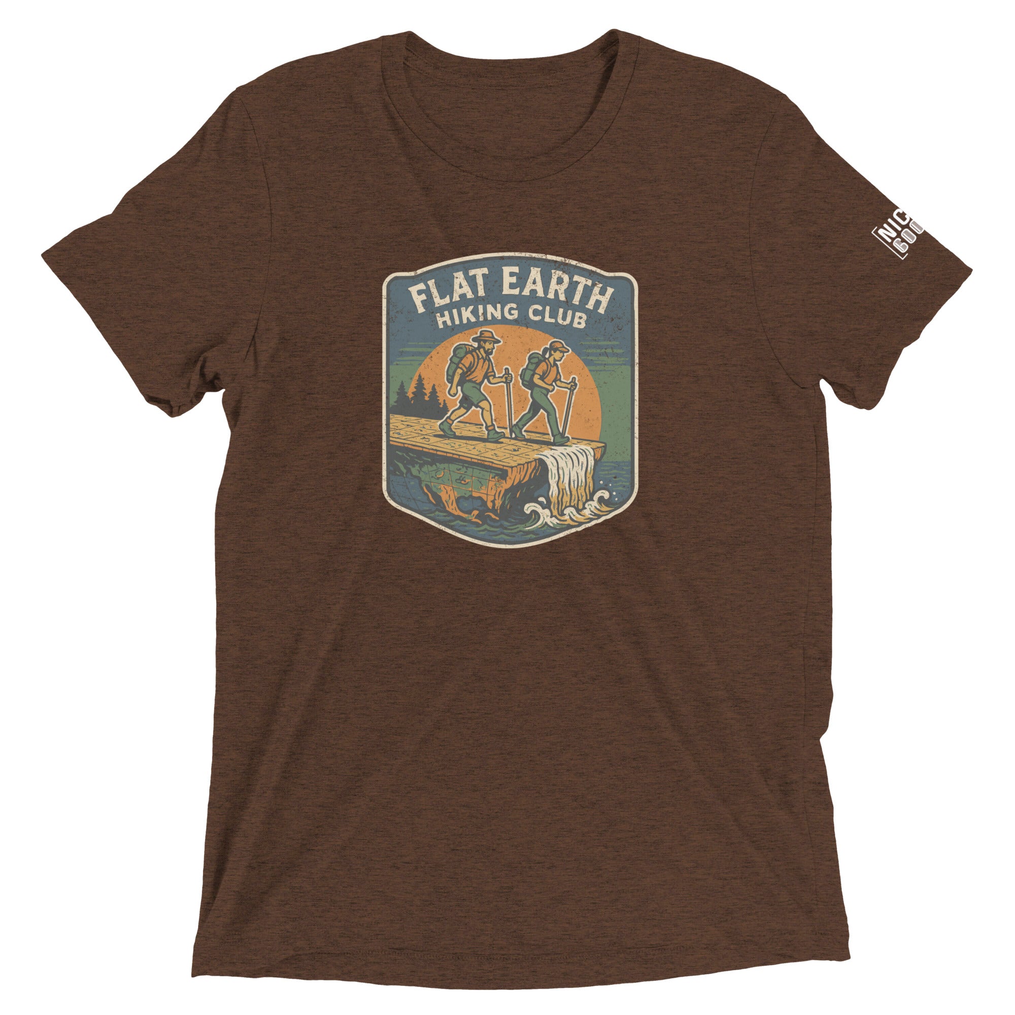 Flat Earth Hiking Club T-shirt- funny tshirt by Niche Goods