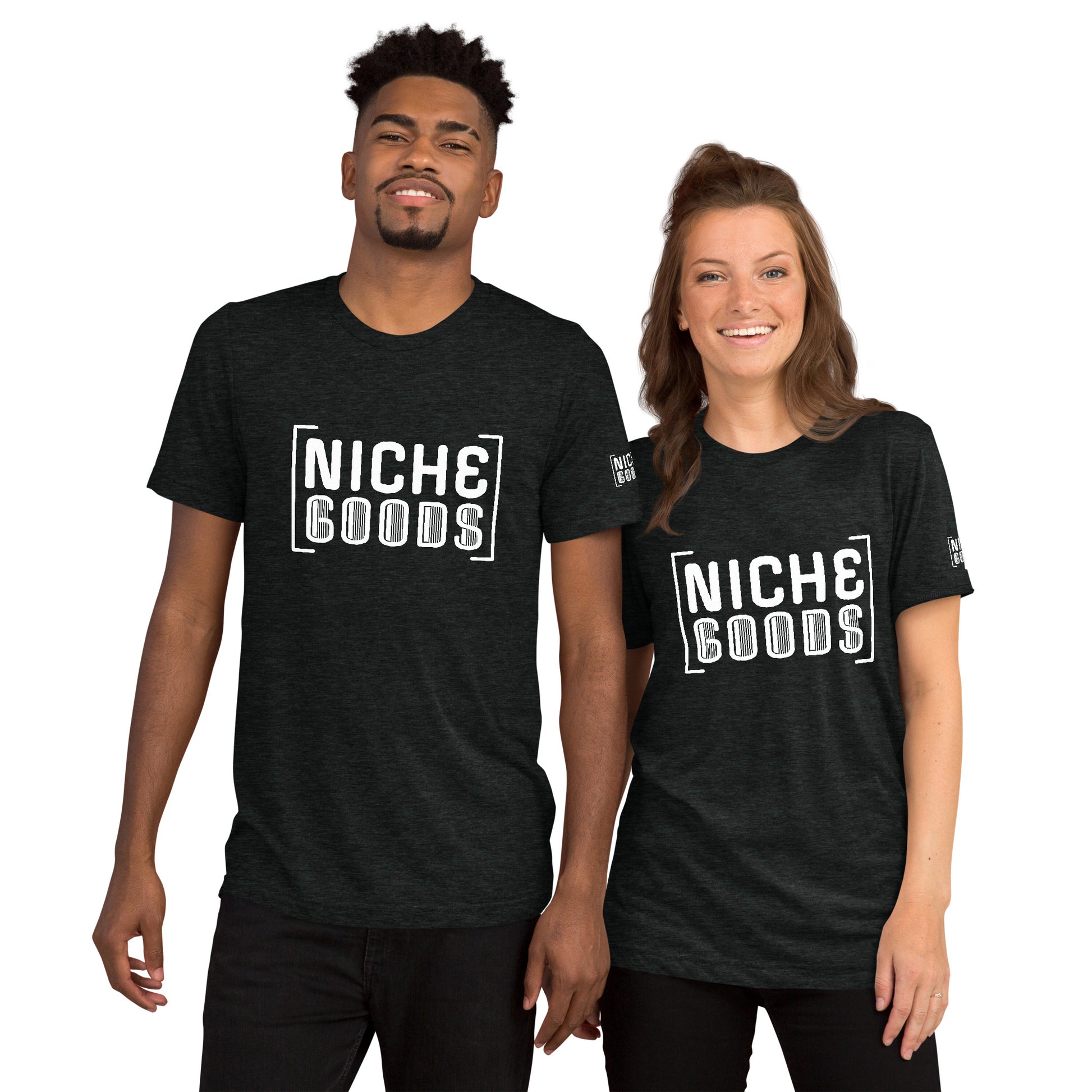NICHE GOODS White Barcode Logo Shirt- funny tshirt by Niche Goods