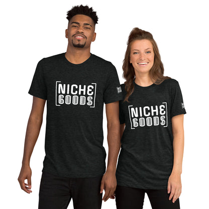 NICHE GOODS White Barcode Logo Shirt- funny tshirt by Niche Goods
