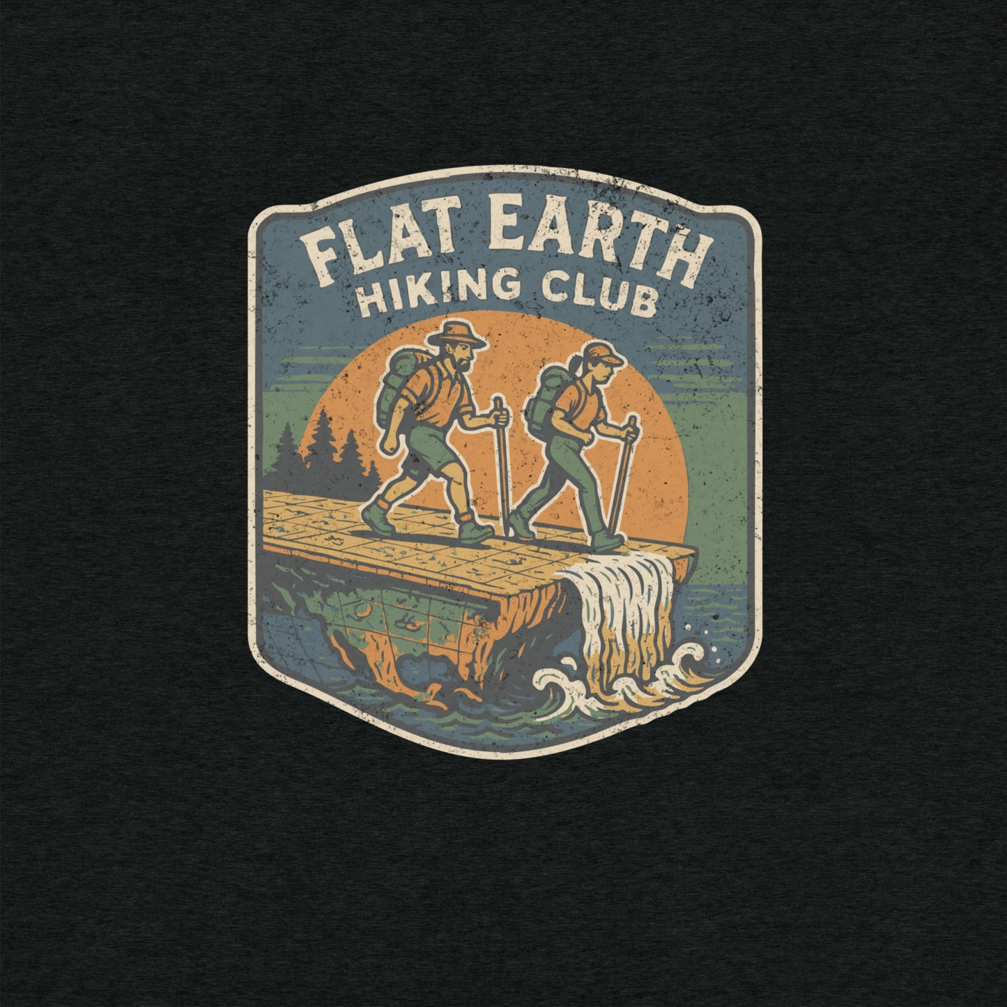 Flat Earth Hiking Club T-shirt- funny tshirt by Niche Goods
