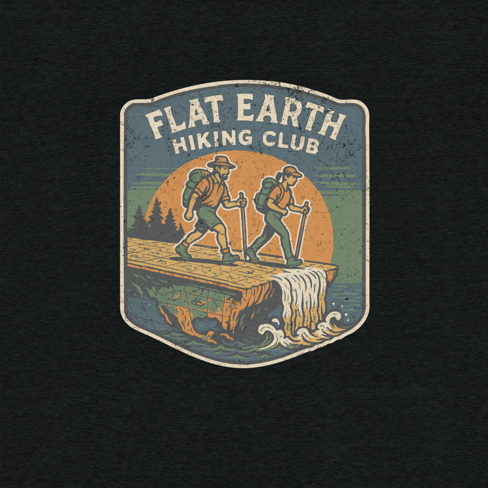 Flat Earth Hiking Club T-shirt- funny tshirt by Niche Goods