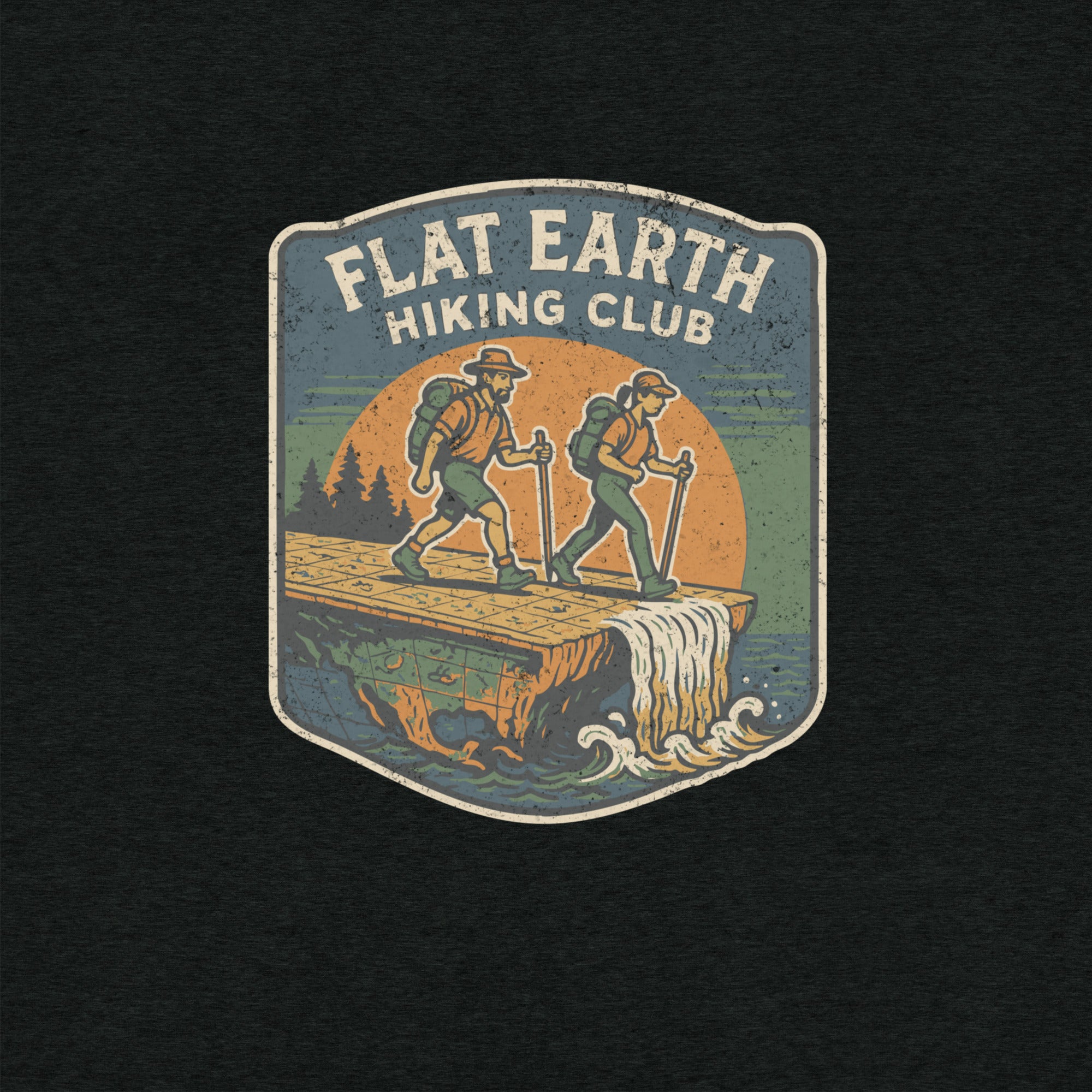 Flat Earth Hiking Club T-shirt- funny tshirt by Niche Goods