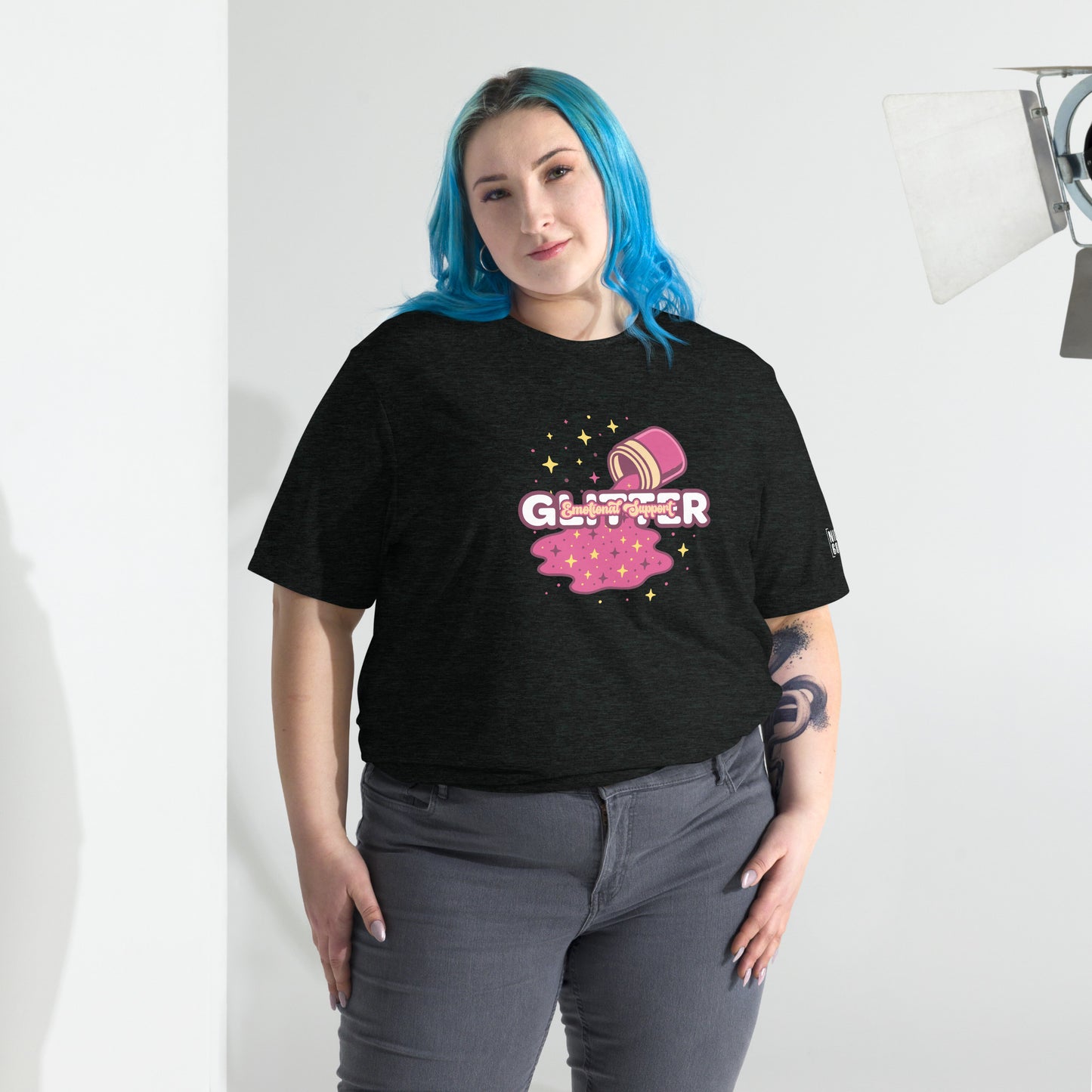 Emotional Support Glitter T-Shirt- funny tshirt by Niche Goods