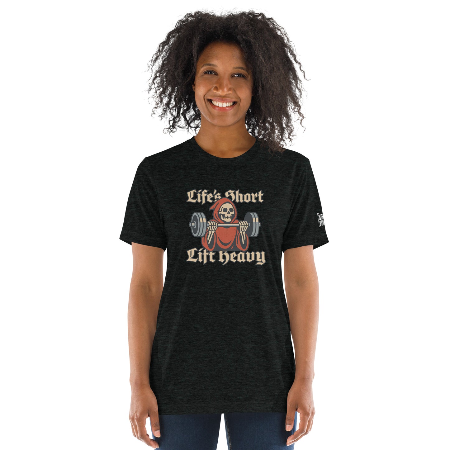 Life's Short Lift Heavy T-Shirt- funny tshirt by Niche Goods