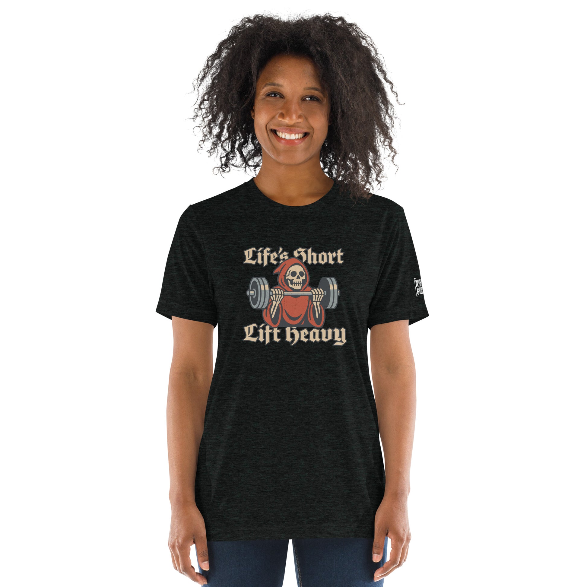 Life's Short Lift Heavy T-Shirt- funny tshirt by Niche Goods