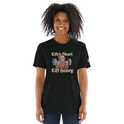 Life's Short Lift Heavy T-Shirt- funny tshirt by Niche Goods