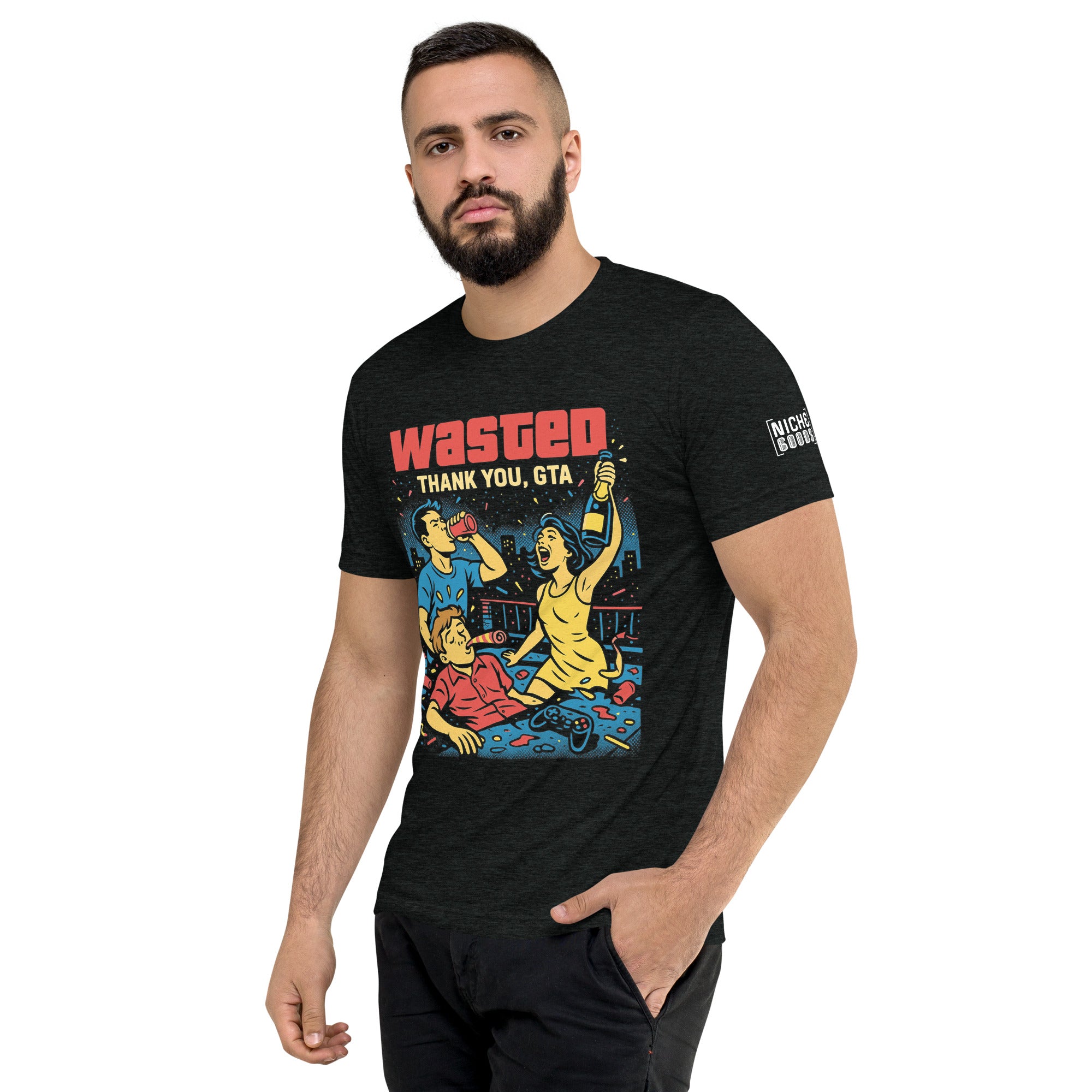 Wasted, Thanks GTA T-Shirt- funny tshirt by Niche Goods