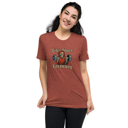 Life's Short Lift Heavy T-Shirt- funny tshirt by Niche Goods
