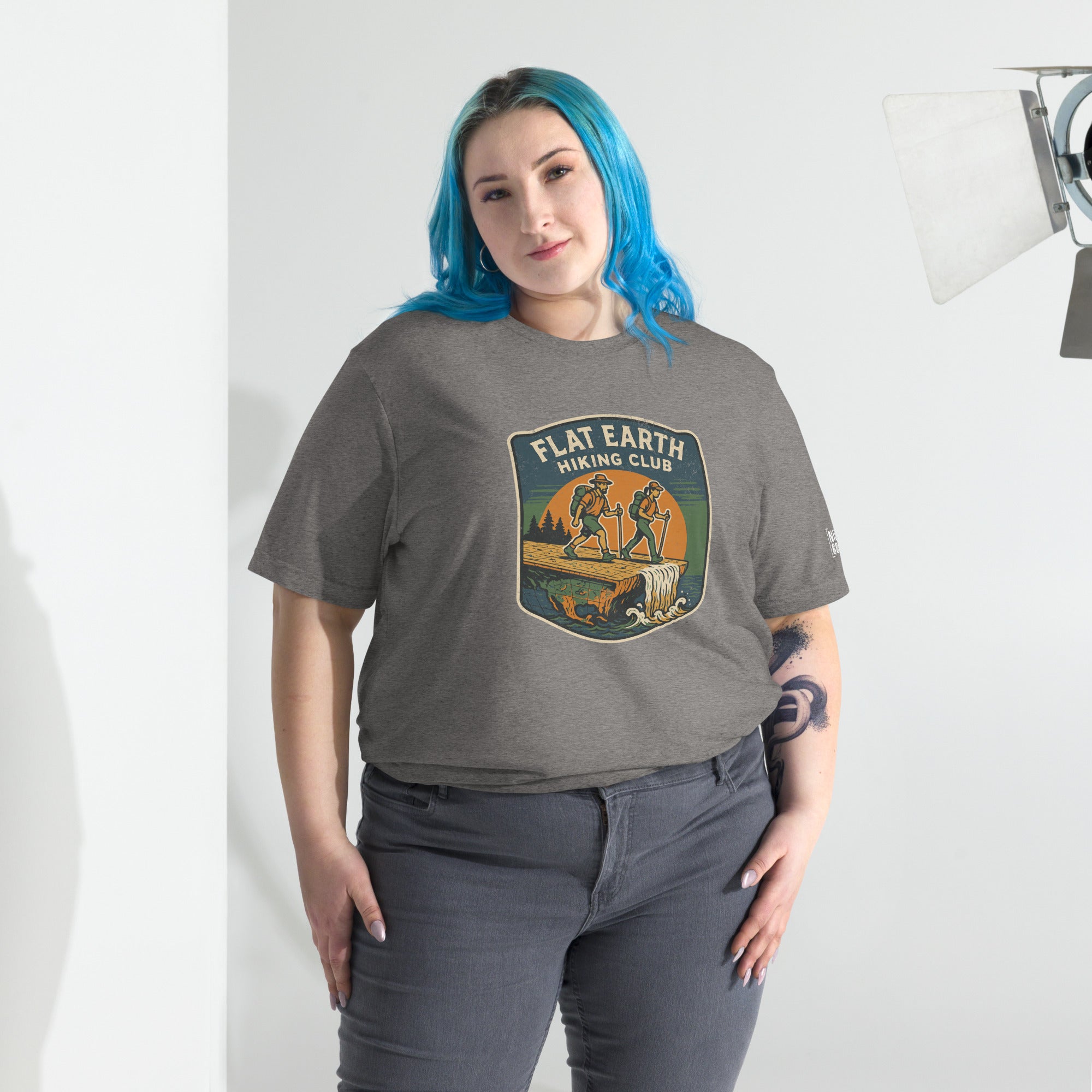 Flat Earth Hiking Club T-shirt- funny tshirt by Niche Goods