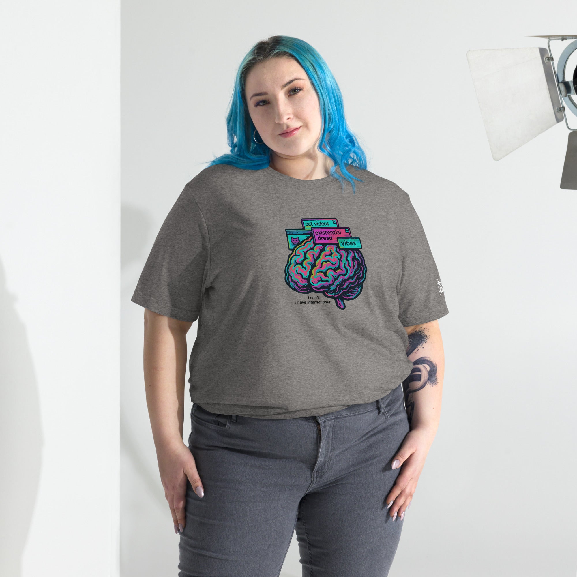 I Can't. I Have Internet Brain Tshirt- funny tshirt by Niche Goods