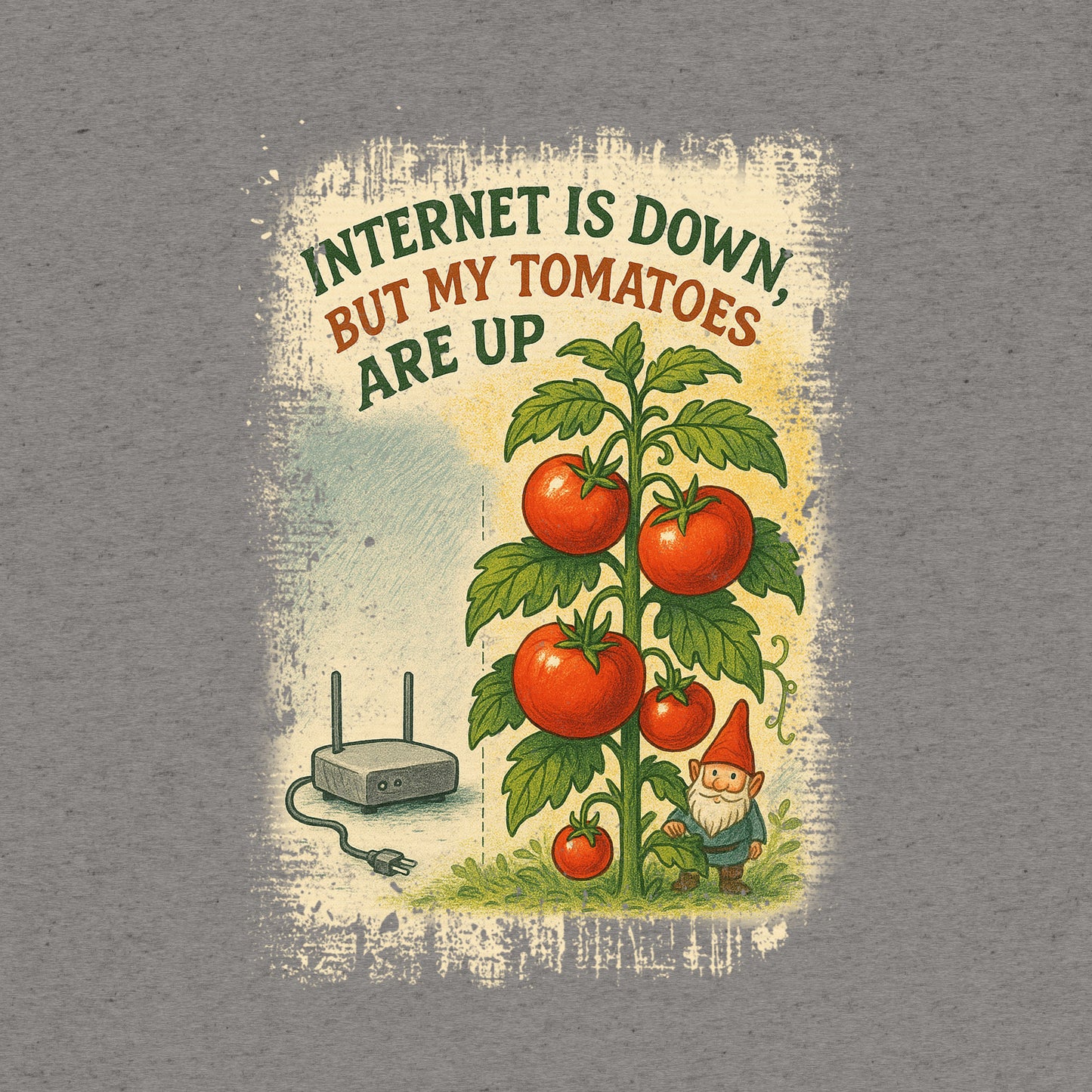 Internet Is Down, But My Tomatoes Are Up T-Shirt- funny tshirt by Niche Goods