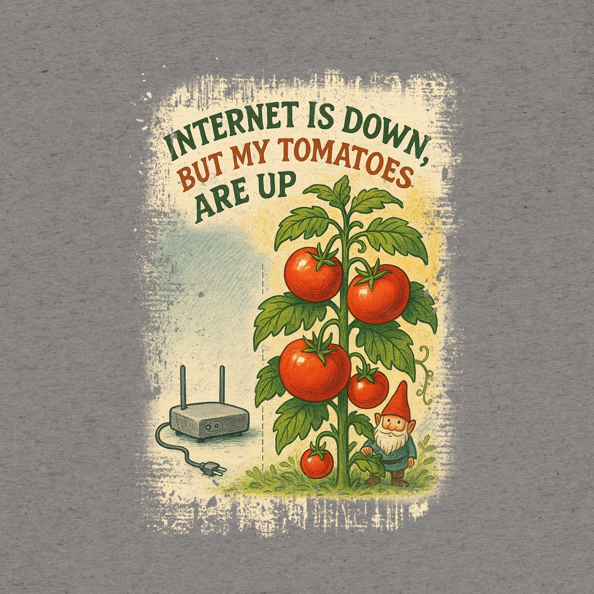 Internet Is Down, But My Tomatoes Are Up T-Shirt- funny tshirt by Niche Goods