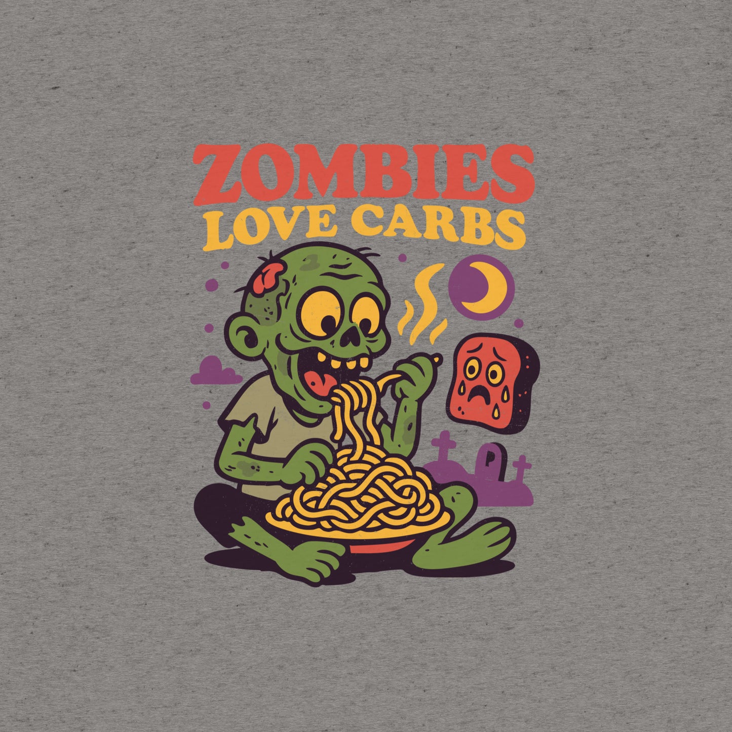 Zombies Love Carbs T-Shirt- funny tshirt by Niche Goods