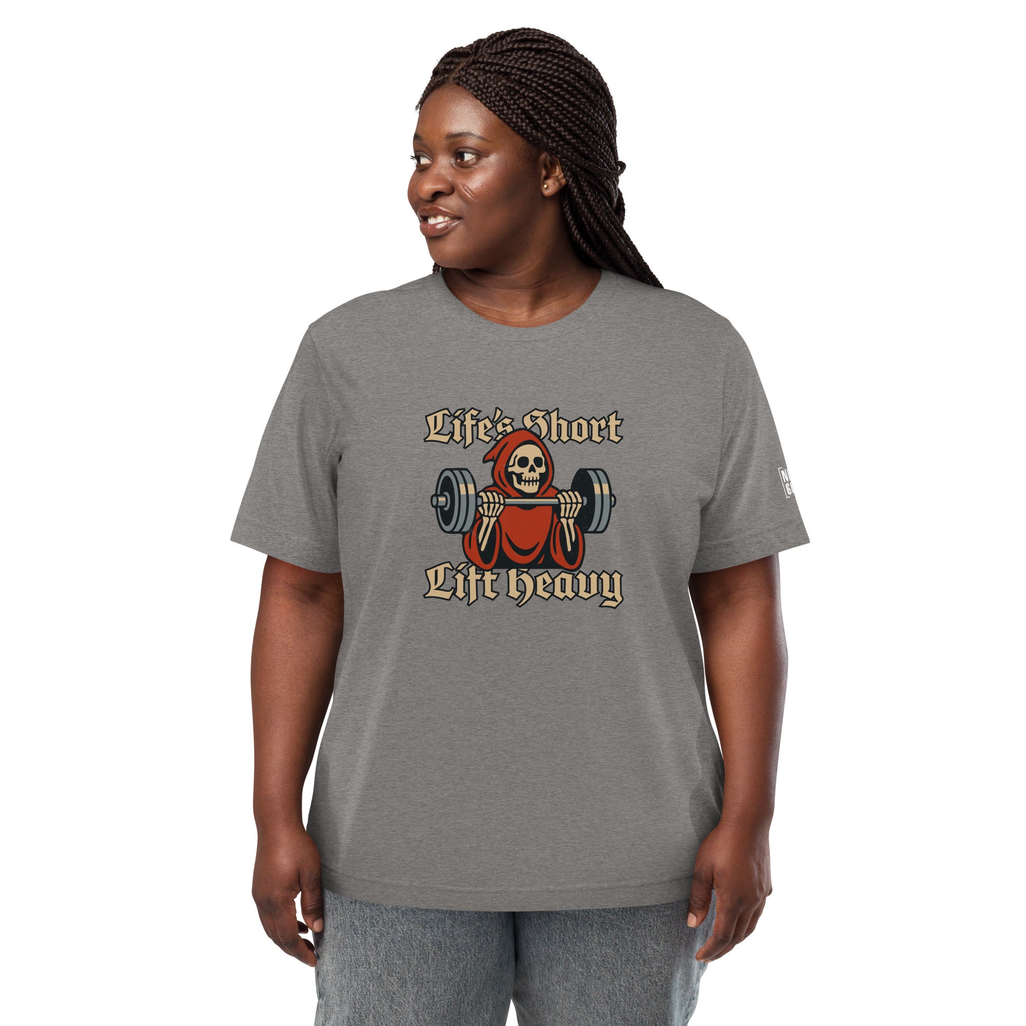 Life's Short Lift Heavy T-Shirt- funny tshirt by Niche Goods