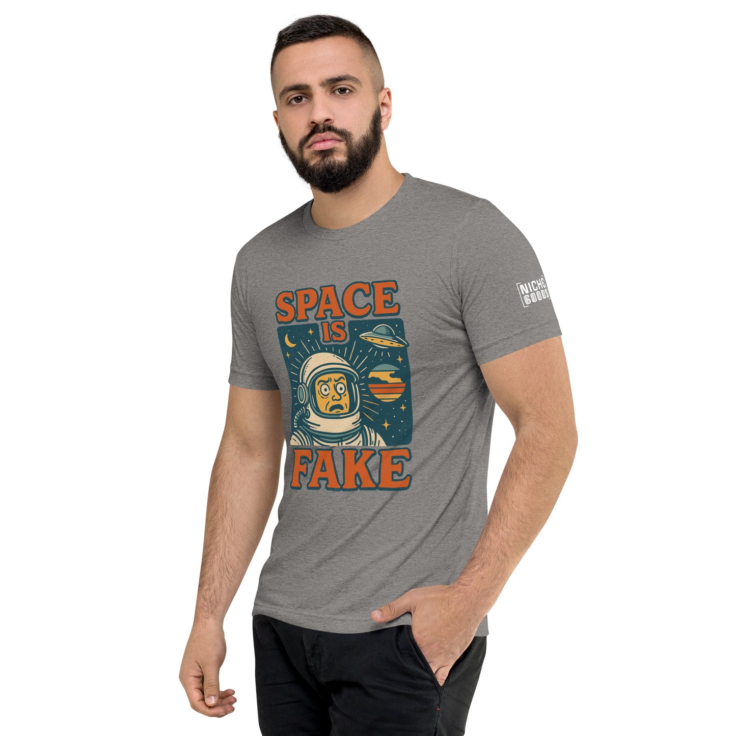 Space is Fake T-Shirt- funny tshirt by Niche Goods