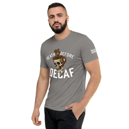 Death Before Decaf T-Shirt- funny tshirt by Niche Goods