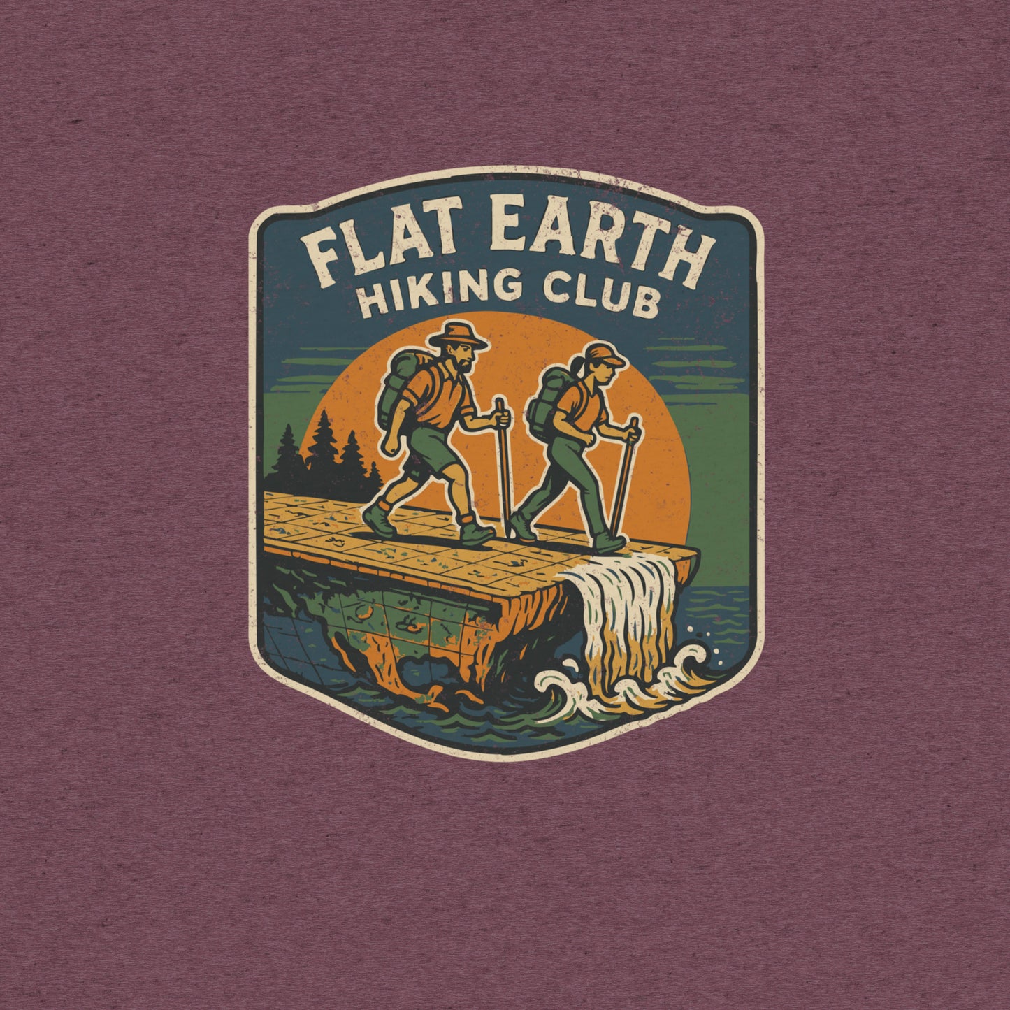 Flat Earth Hiking Club T-shirt- funny tshirt by Niche Goods
