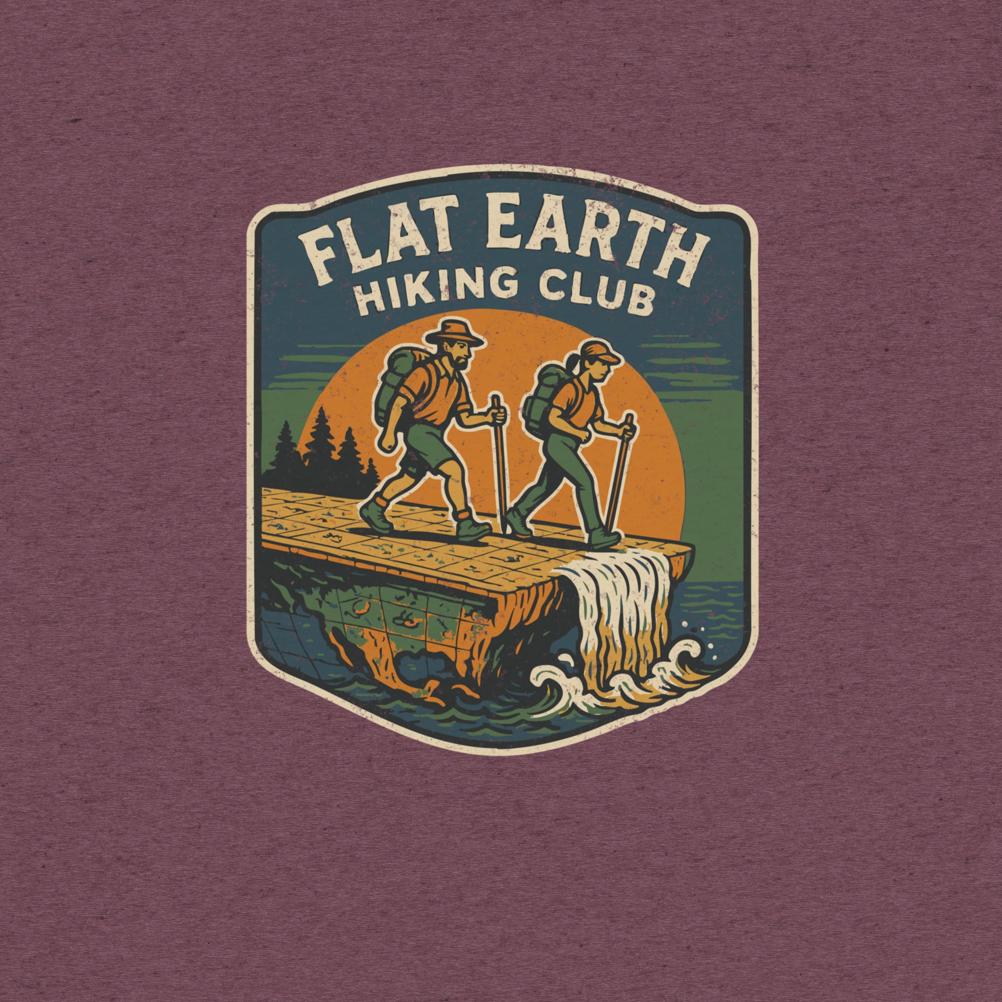 Flat Earth Hiking Club T-shirt- funny tshirt by Niche Goods