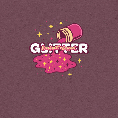 Emotional Support Glitter T-Shirt- funny tshirt by Niche Goods