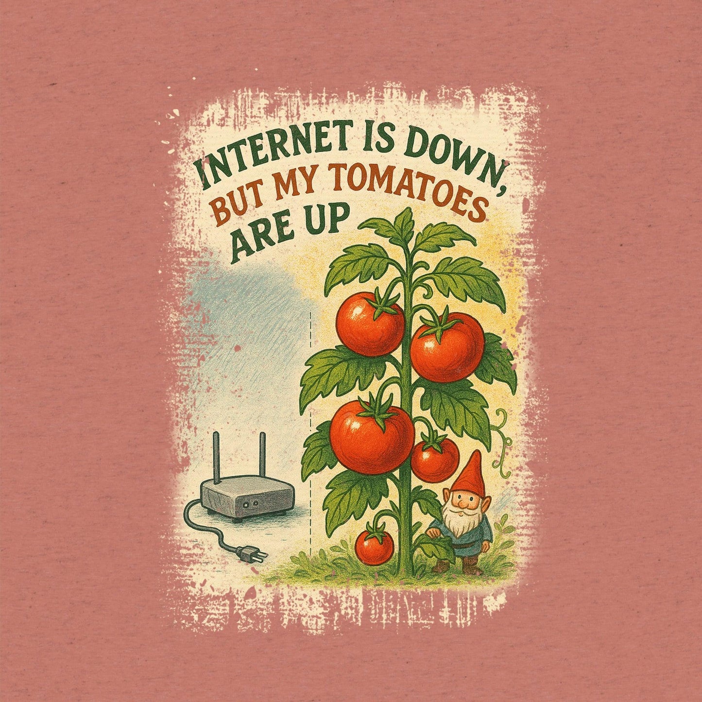 Internet Is Down, But My Tomatoes Are Up T-Shirt- funny tshirt by Niche Goods