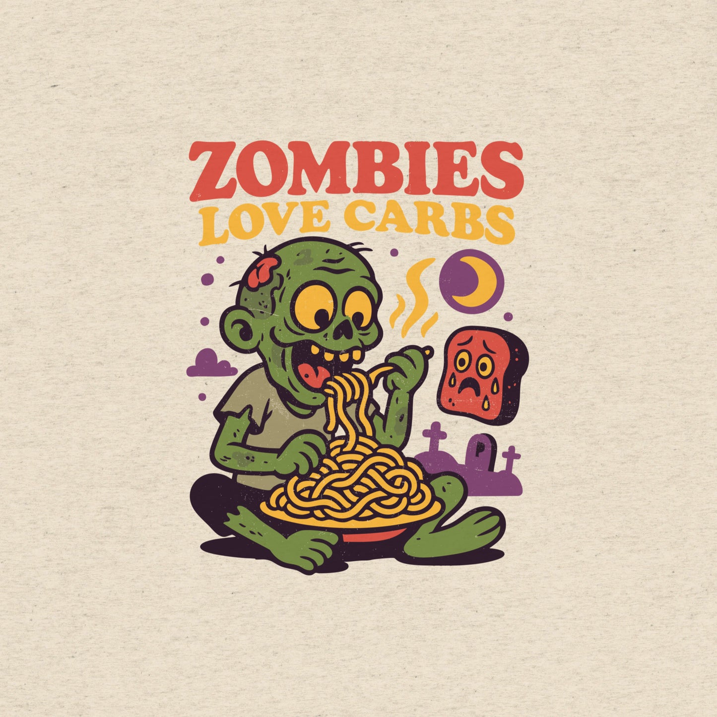 Zombies Love Carbs T-Shirt- funny tshirt by Niche Goods