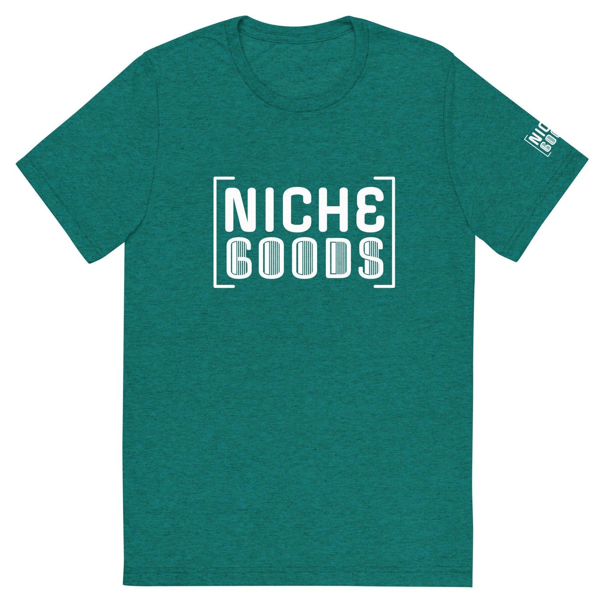 NICHE GOODS White Barcode Logo Shirt- funny tshirt by Niche Goods