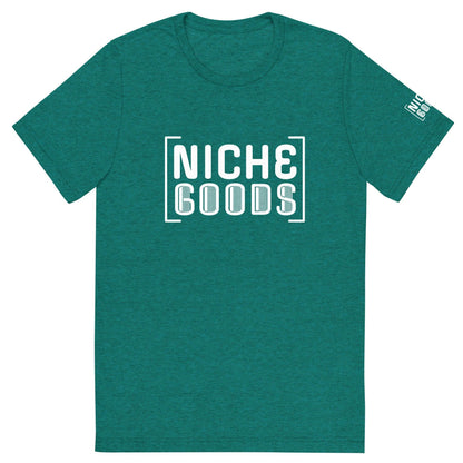 NICHE GOODS White Barcode Logo Shirt- funny tshirt by Niche Goods