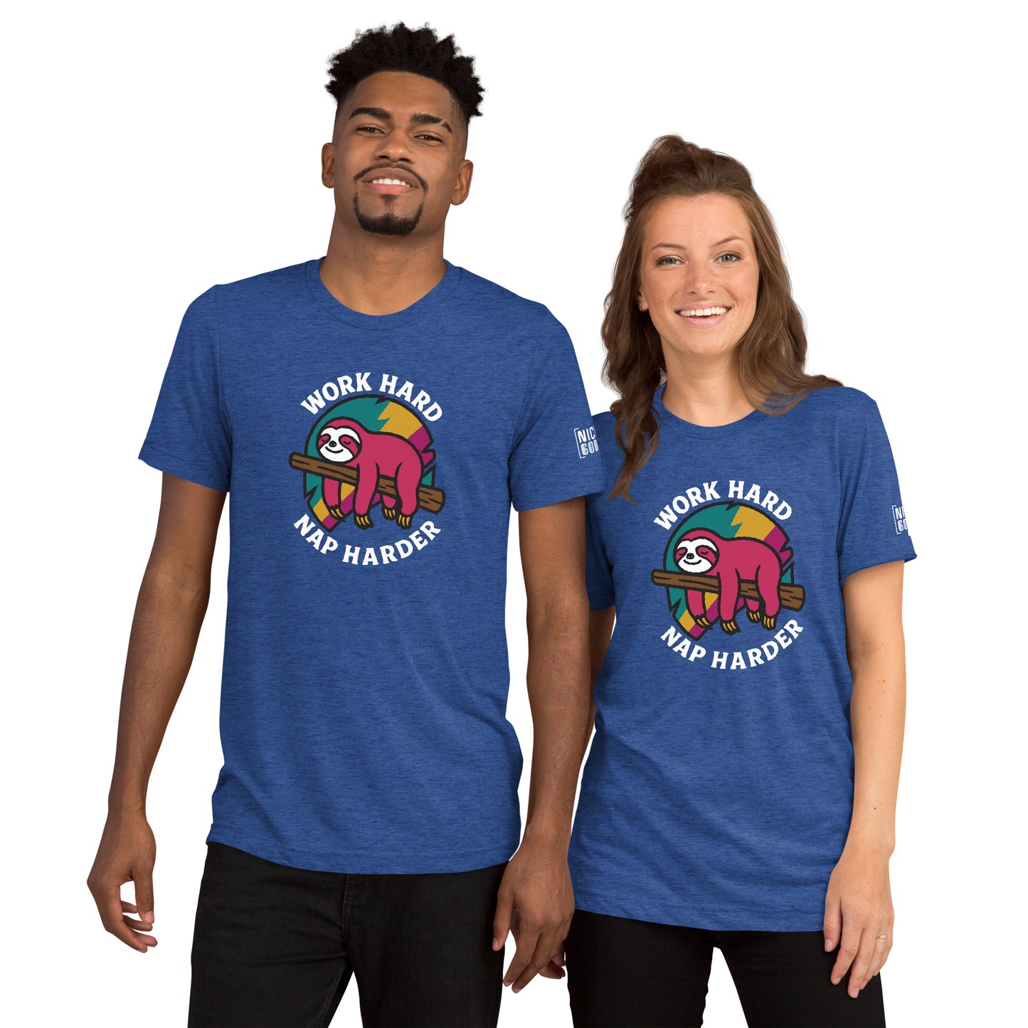 Work Hard, Nap Harder Sloth T-Shirt- funny tshirt by Niche Goods