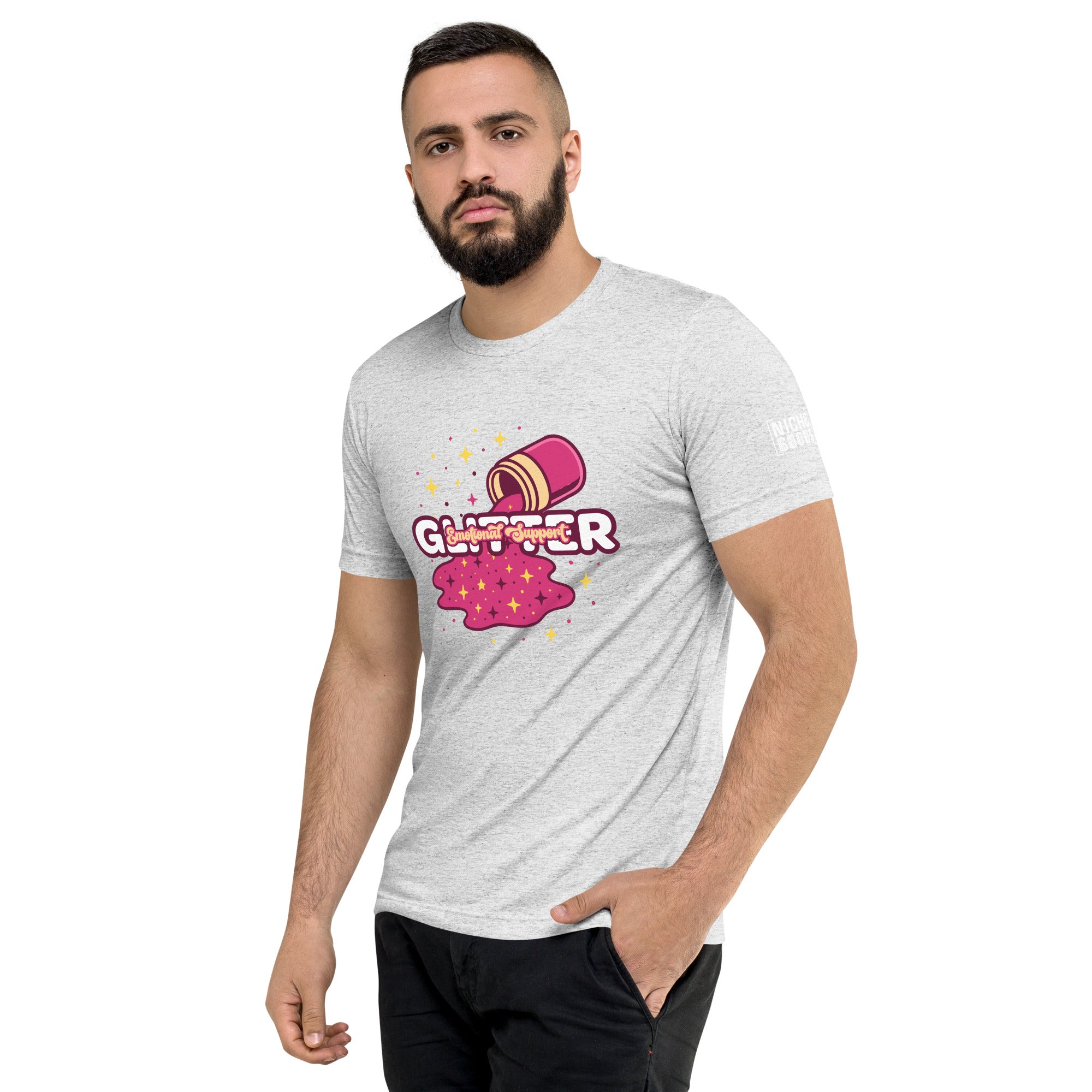 Emotional Support Glitter T-Shirt- funny tshirt by Niche Goods